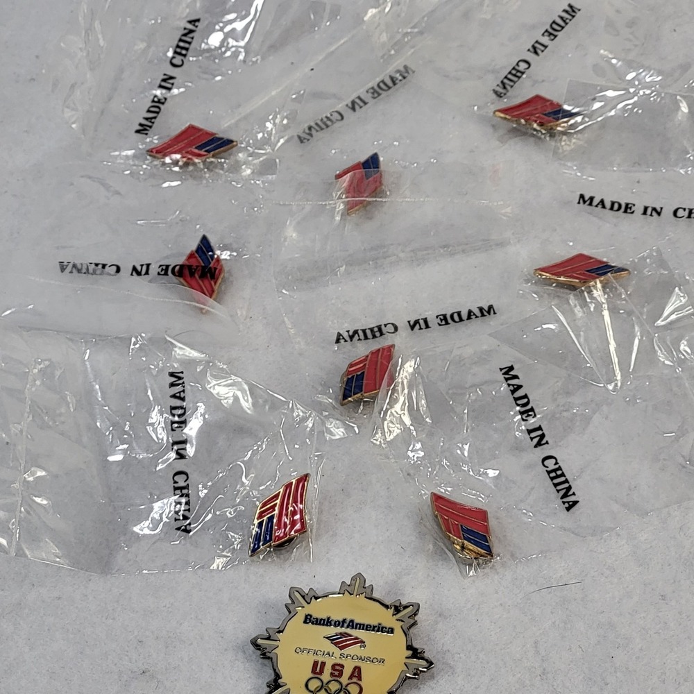 Bank of America USA Olympics Pin Lot Vintage Sponsor Lapel Hat Pin Set Enamel - Picture 5 of 9